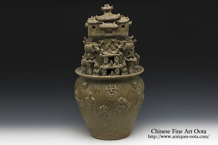 稀少な名品 中国古美術 明末〜清初 唐物 「南京赤絵共蓋壺