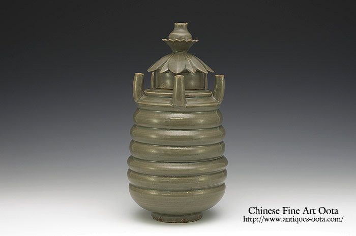 宋時代  青白磁穀倉 置物 影青香炉 越州窯青磁 唐物茶道具 共箱付 古渡 宋代 湖田窯 影青鎬文蓋付小壺 茶入（960–1279 CE） | 入蘆花