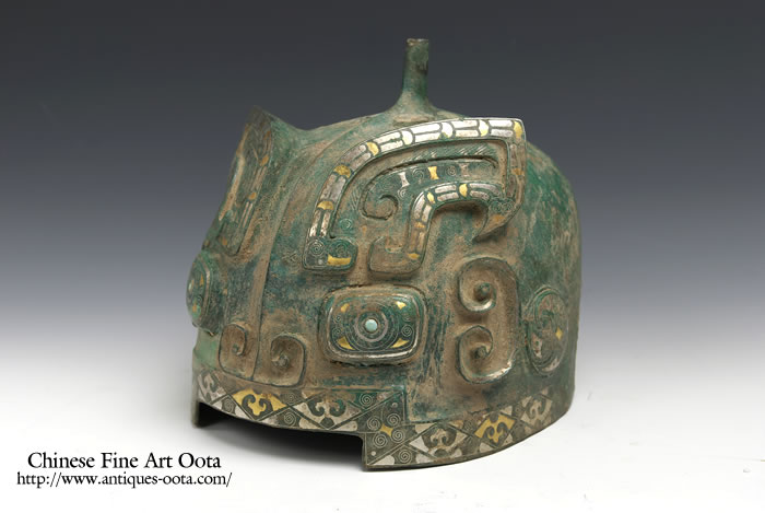 したん 中国 古銅鍍金 鶴形水滴 時代箱付 F R8857 したん 中国 古銅