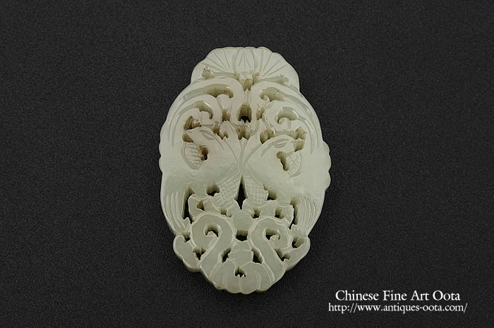 中国玉石白玉彫刻玉器玉壁玉飾玉珮2点まとめてMR7521